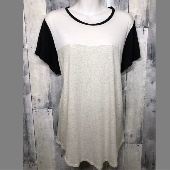 Vince Tops - Vince Soft Pima Cotton Short Sleeve Colorblock Top